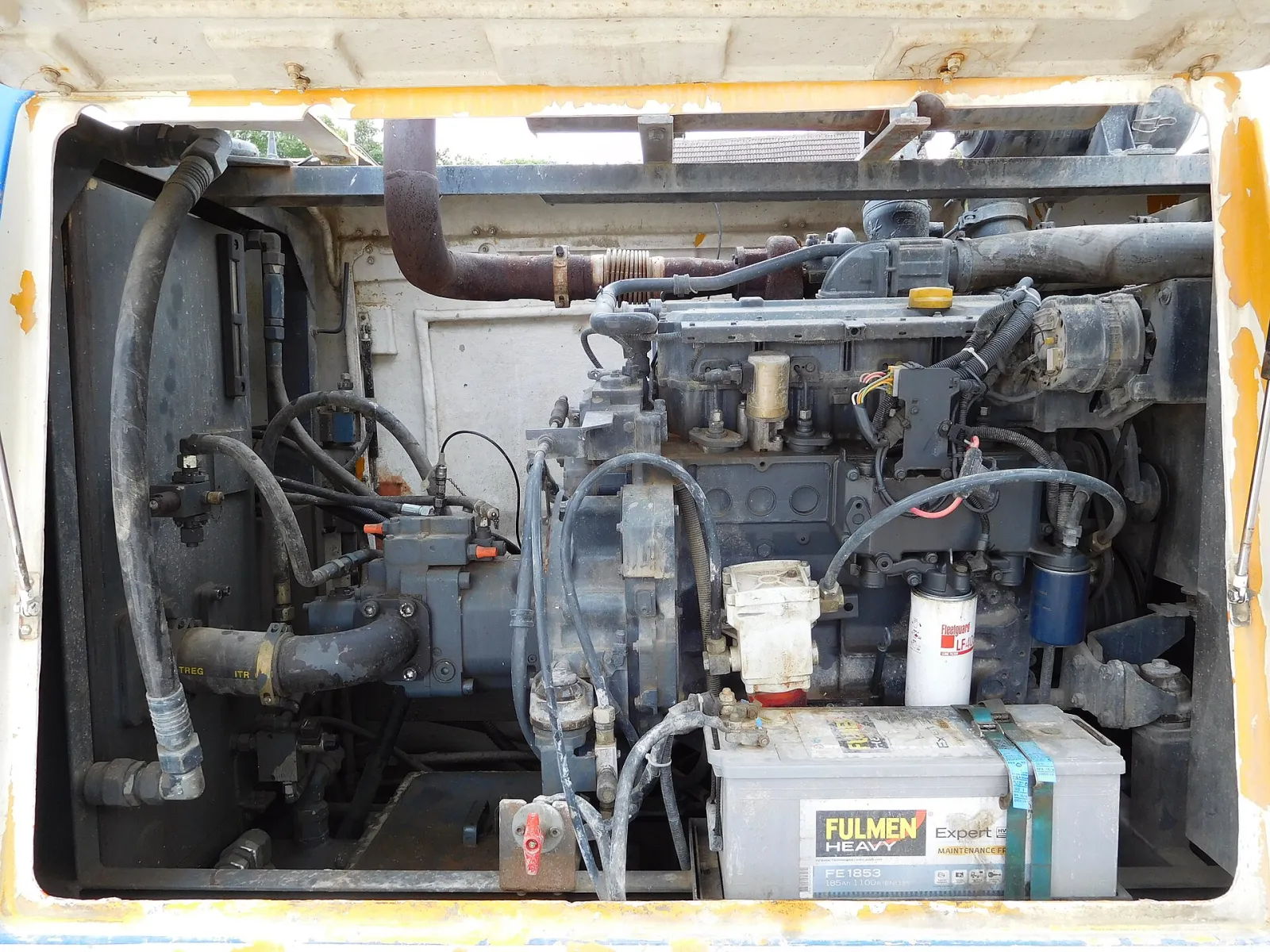 Diesel engine compartment of a heavy machine