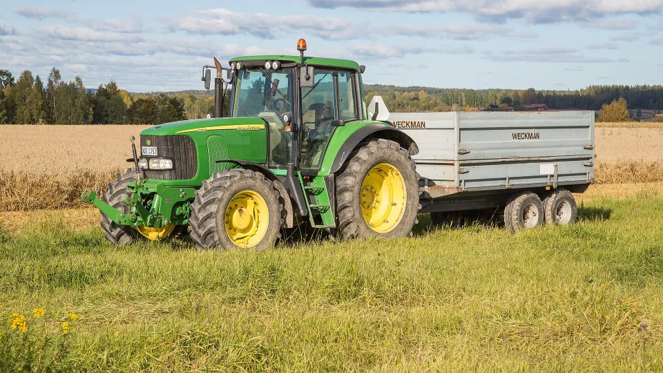 John Deere tractor in a field