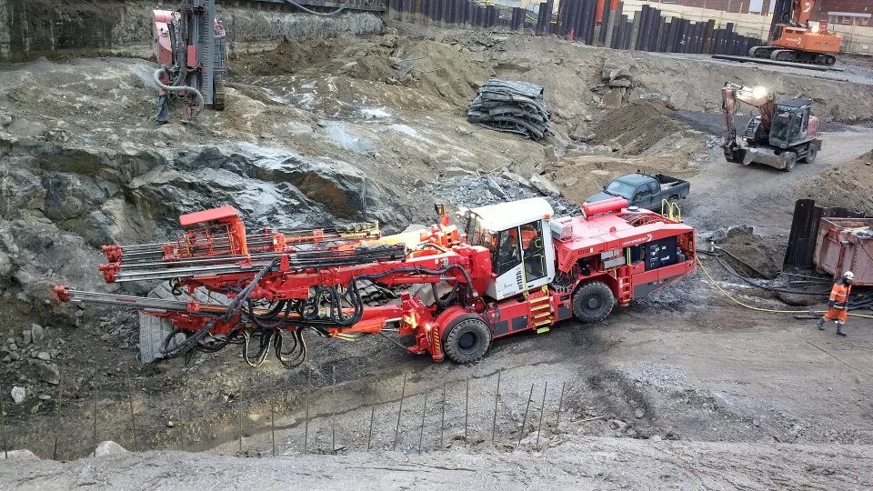 Sandvik drill rigs in a quarry
