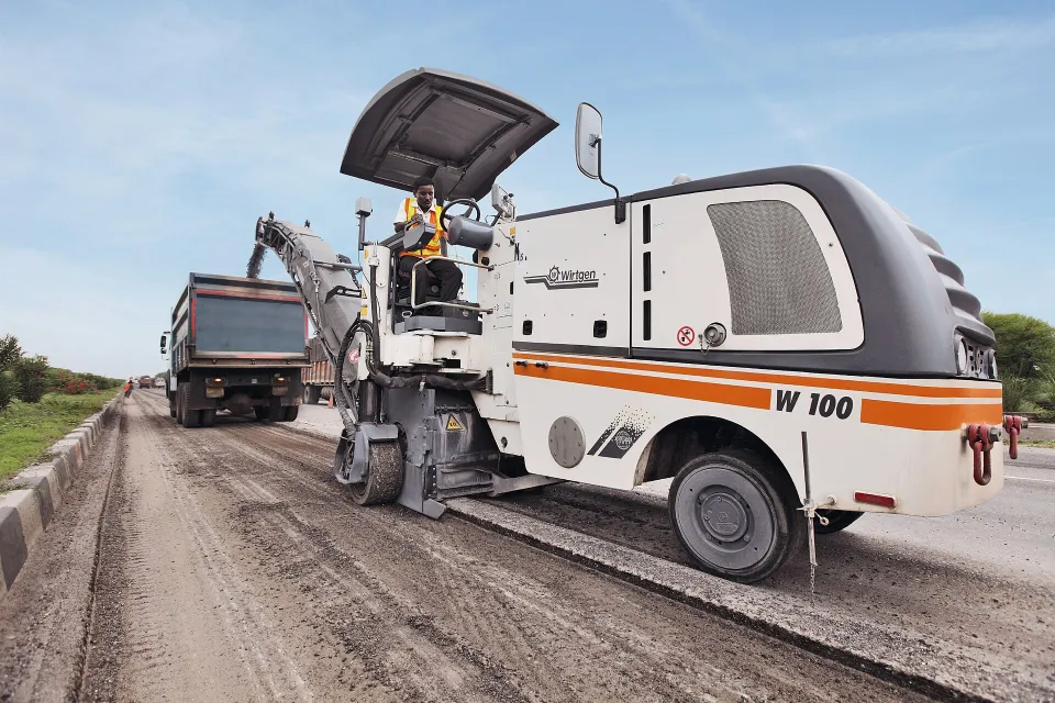 Wirtgen cold milling machine at work