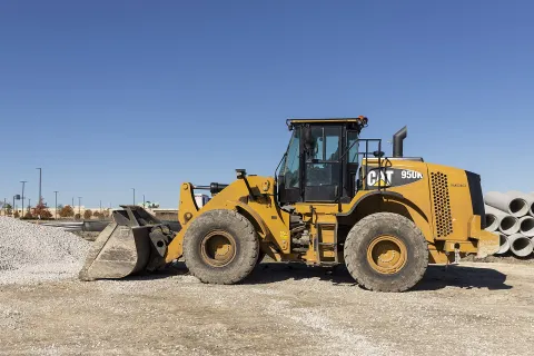 Wheel loader on a construction site