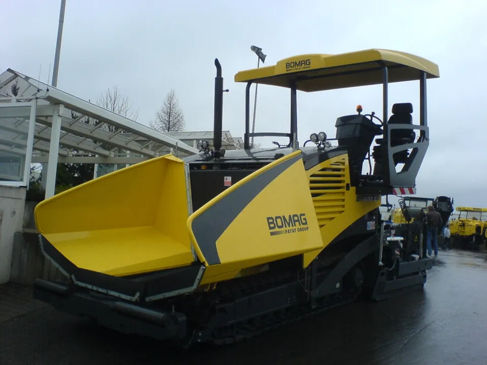 BOMAG tracked asphalt paver (BF 600 C pictured)