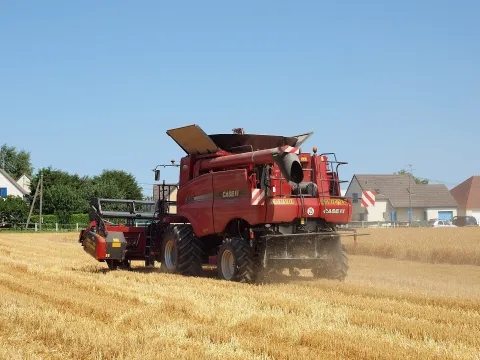 Case IH Axial-Flow combine harvesting barley
