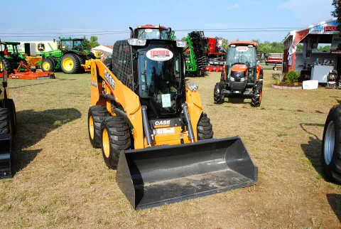 Case skid-steer loader on display