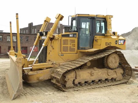 Caterpillar D6T crawler dozer on a river project