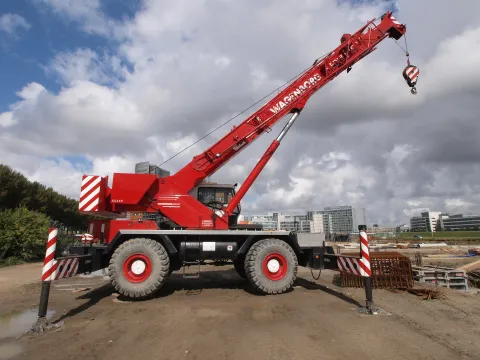Grove rough-terrain crane (RT600E pictured)