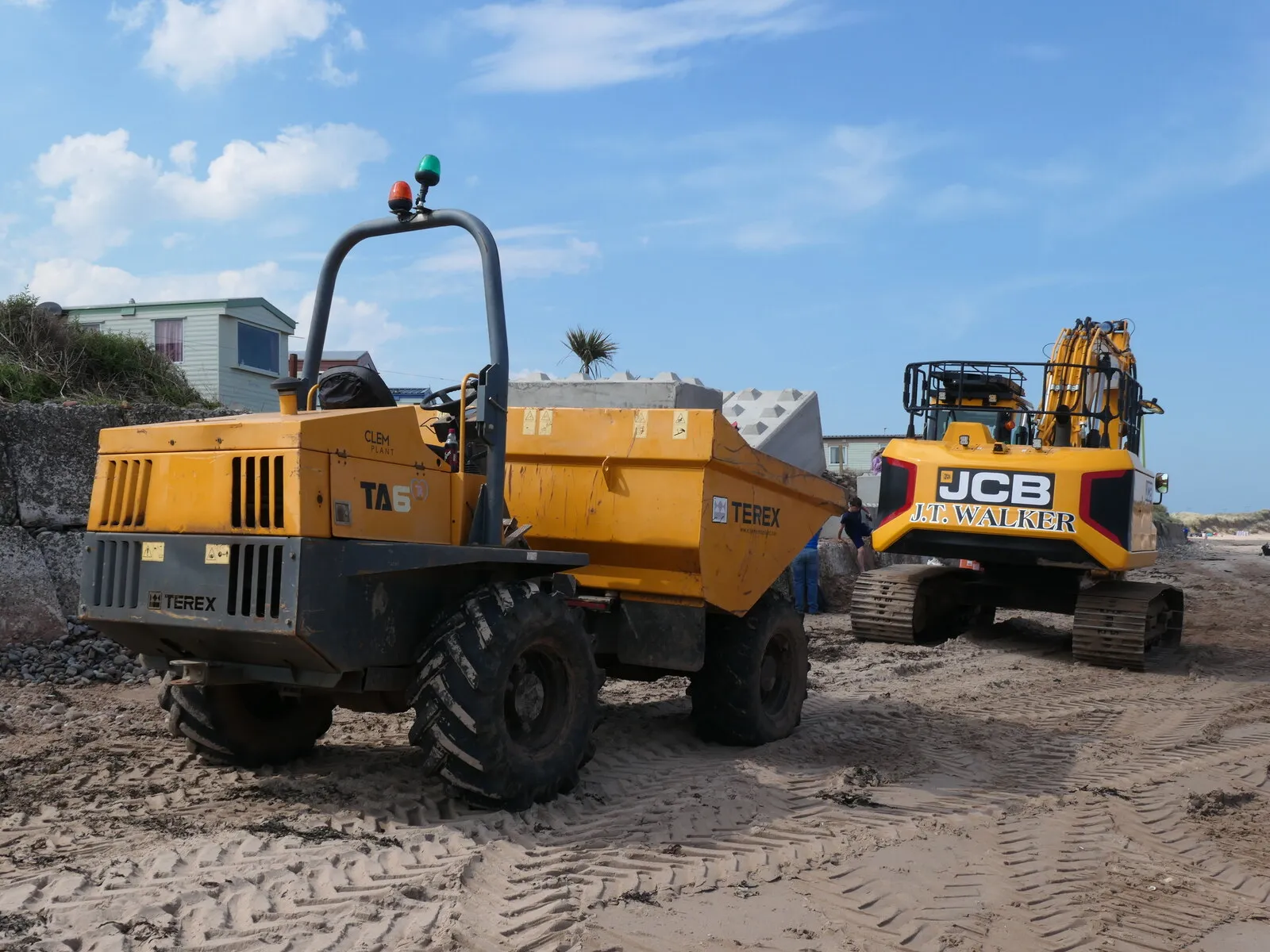 Site dumper working on a construction site