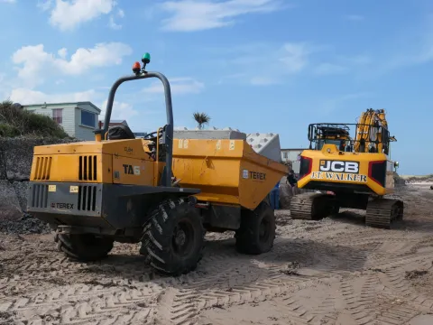 Site dumper working on a construction site
