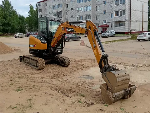 SANY SY35U zero-tail-swing mini excavator