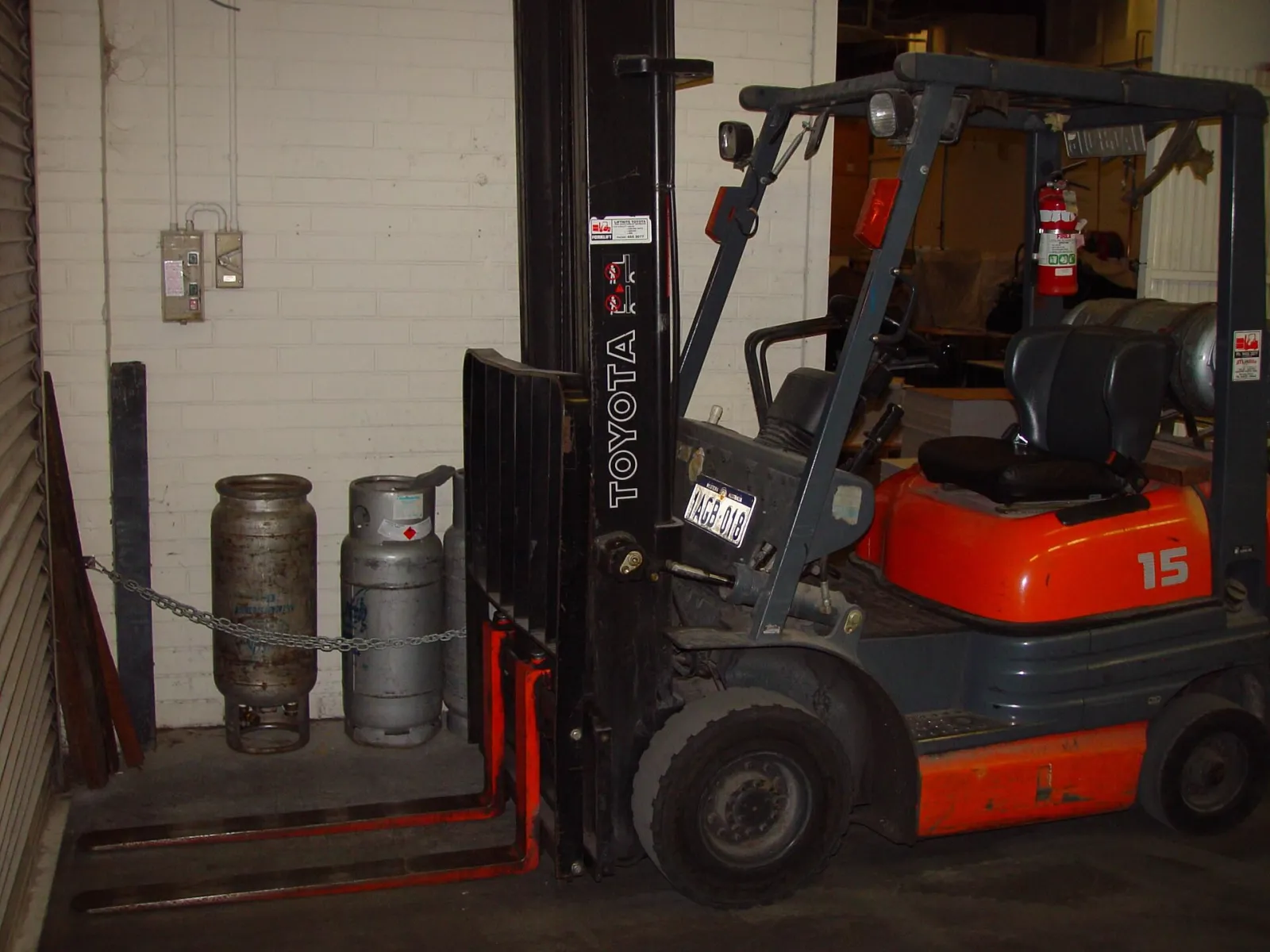 Toyota forklift in a warehouse