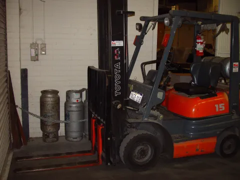 Toyota forklift in a warehouse