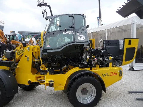Wacker Neuson compact wheel loader on display