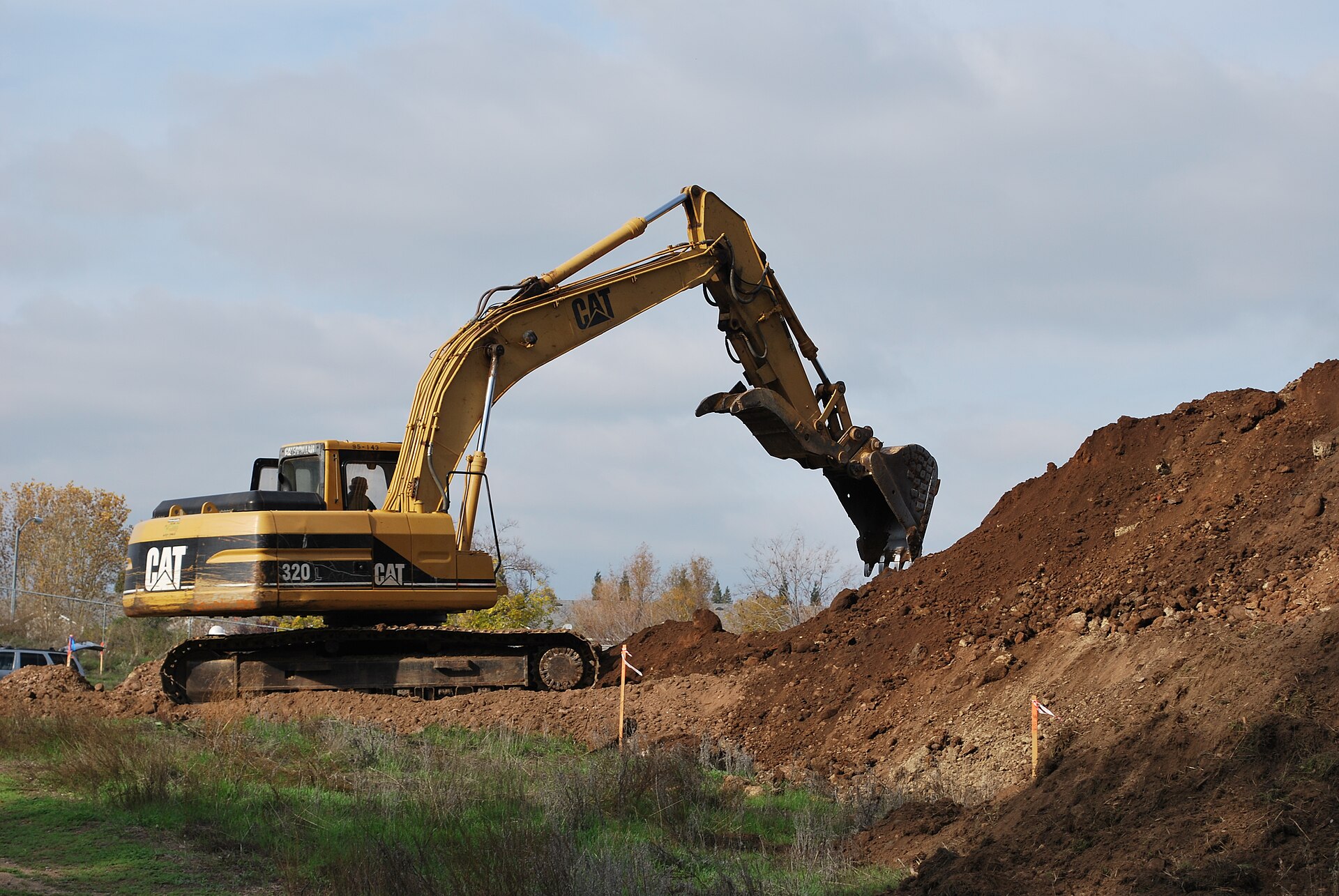 Caterpillar 320 excavator on a worksite